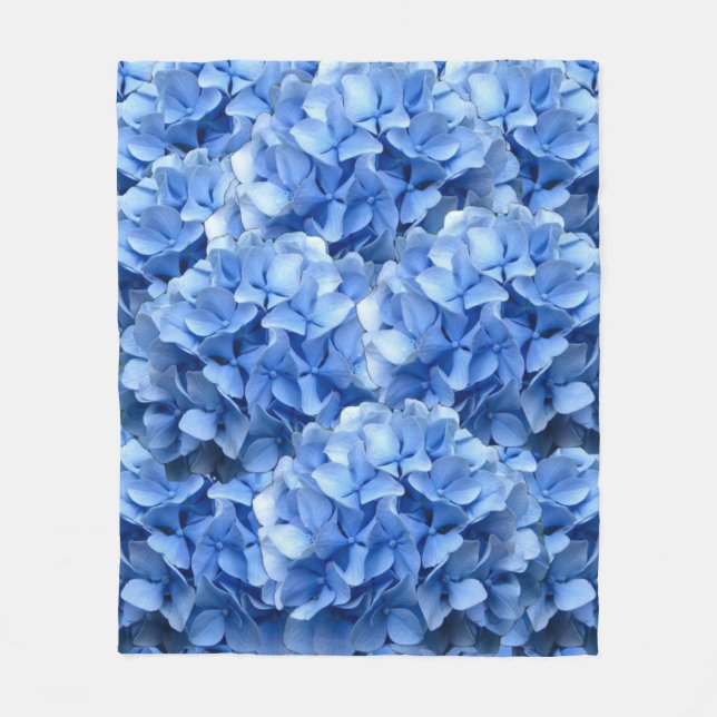 Blauer Hydrangea Fleecedecke (Vorderseite)