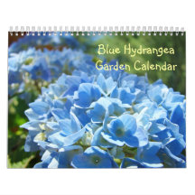 Blauer Hydrangea-Garten-Kalender-mit