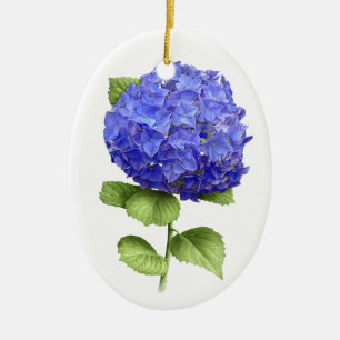 Blauer Hydrangea Keramik Ornament