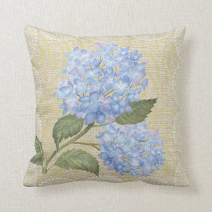 Blauer Hydrangea u. Vintages mit Blumenkissen der Kissen