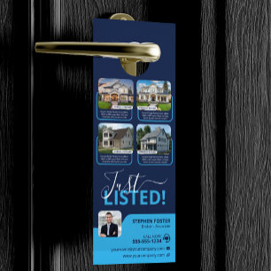 Blauer Immobilienmakler Immobilienliste Makler Türanhänger