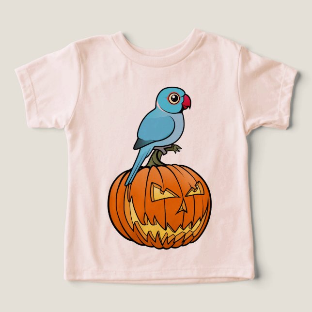 Blauer Indischer Ringhals auf Halloween-Kürbis (Design Vorderseite)