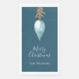 Blauer Individuelle Name mit Handfarbe Weihnachten Serviette
