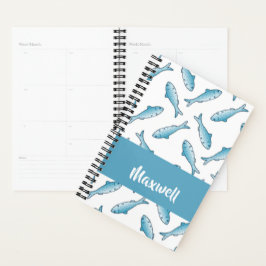 Blauer individuelle Name Planer