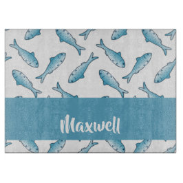 Blauer individuelle Name Schneidebrett