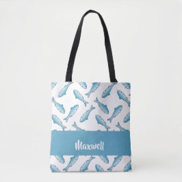 Blauer individuelle Name Tasche