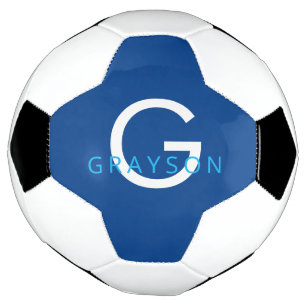 Blauer Individuelle Name und Letter Monogram gedru Fußball