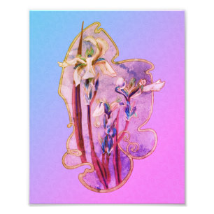 Blauer Ire florale Kunst gestört 8x10 Fotodruck