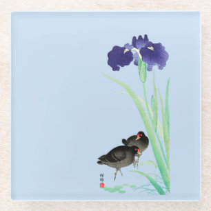 Blauer Iren und Mauren von Ohara Koson Glasuntersetzer