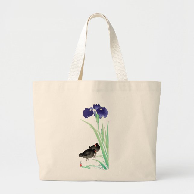 Blauer Iren und Mauren von Ohara Koson Jumbo Stoffbeutel (Vorne)