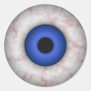 Blauer Iris-Augapfel-Aufkleber Runder Aufkleber