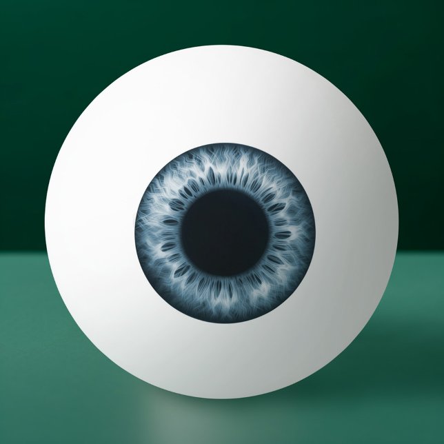 Blauer Iris-Auge witziger Scherzwitscher-Neuheit Tischtennisball (Eyeball blue iris eye funny prank joke novelty ping pong ball)
