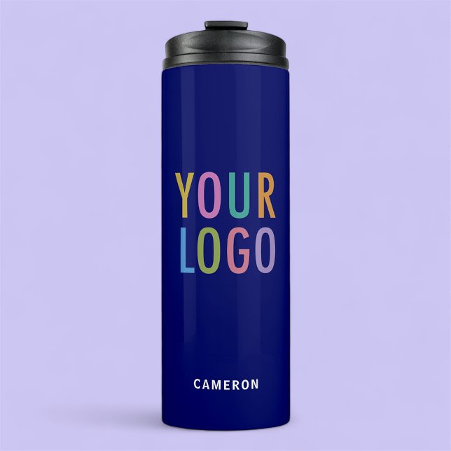 Blauer isolierter Becher mit Firmenlogo 12 oz (MISOOK 12 oz Blue Tumbler with Logo and Name)