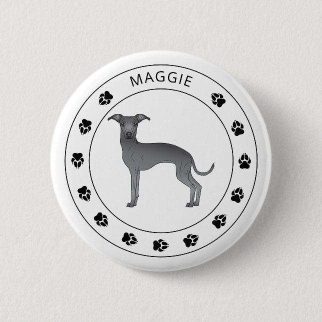 Blauer italienischer Grauhund mit Paaren und Indiv Button (Vorderseite)