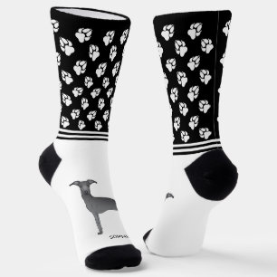 Blauer Italienischer Windhundhund mit Namen und Pf Socken