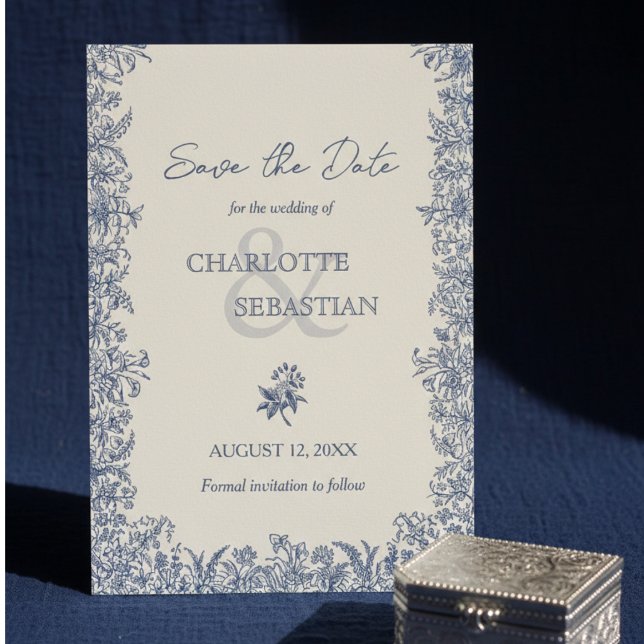 Blauer Jahrgang Save The Date (Von Creator hochgeladen)