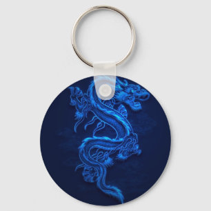BLAUER JAPANISCHER NEONdrache Schlüsselanhänger