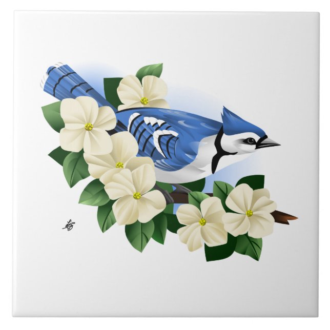 Blauer Jay Fliese (Vorderseite)