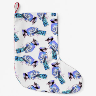 Blauer Jay in Aquarellfarbe Kleiner Weihnachtsstrumpf