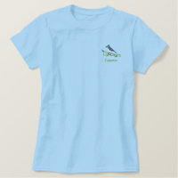 Blauer Jay-Name Stickereiter T - Shirt