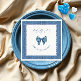 Blauer Jean mit Stichen und Bugbaby-Dusche Serviette