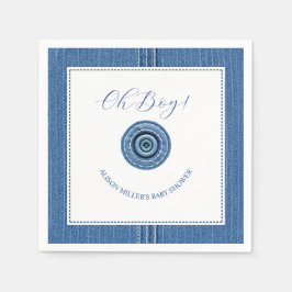 Blauer Jean mit Stichen und Knopfjunge Dusche Serviette