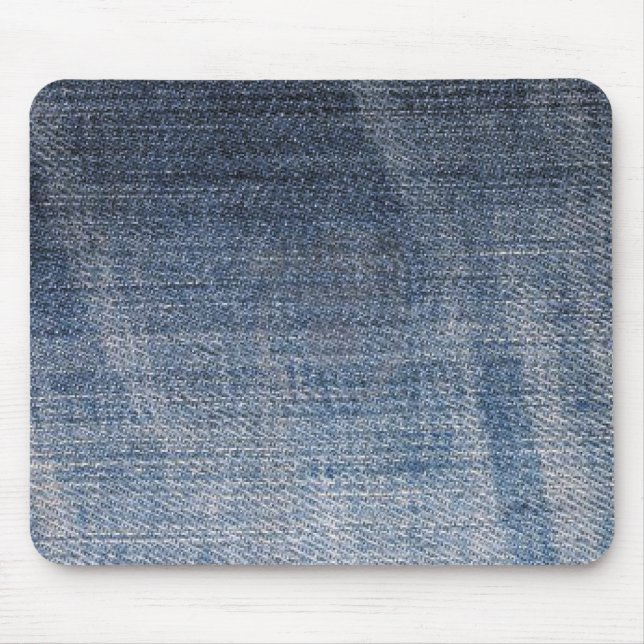 Blauer Jeans Stoff Textur Mousepad (Vorne)