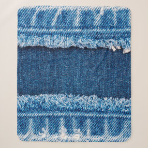 Blauer Jeans Stoff Textur Sherpadecke