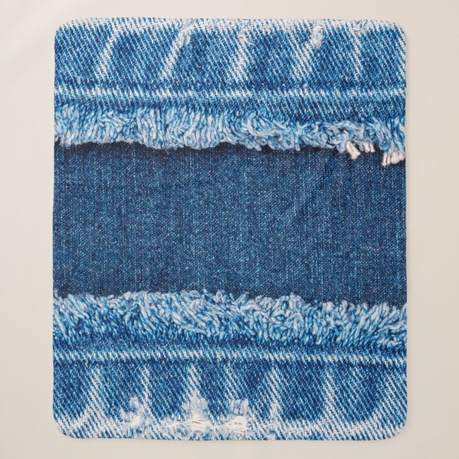 Blauer Jeans Stoff Textur Sherpadecke (Vorderseite)