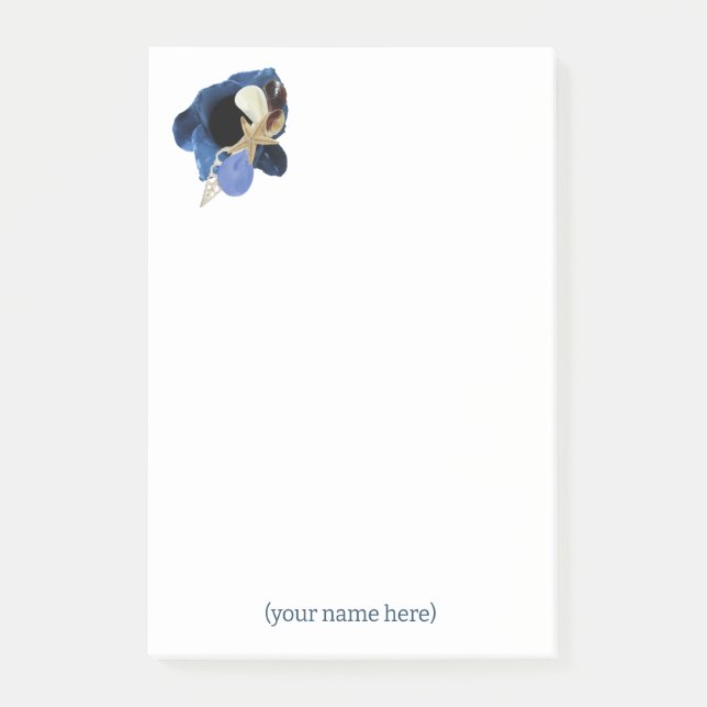Blauer jeden Anlaß Japandi Post-it Klebezettel (Vorderseite)