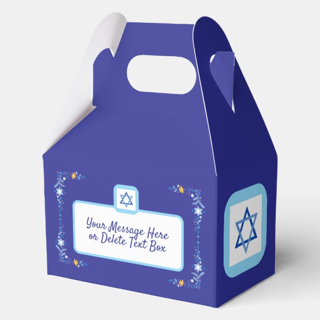 Blauer jüdischer Davidstern mit Rand Geschenkschachtel (Vorderseite)