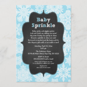 Blauer Junge, den Baby Schneeflockewinter Einladung