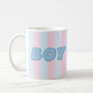 Blauer Junge mit rosa Streifen Kaffeetasse