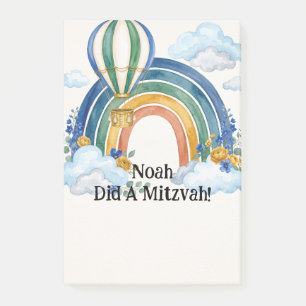 Blauer Junge Mitzvah-Notiz Jüdisch Post-it Klebezettel
