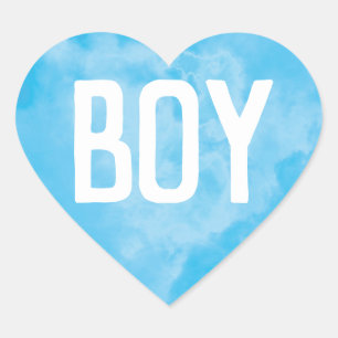 Blauer Jungen-Baby-Geschlecht decken Herz-Aufkleber