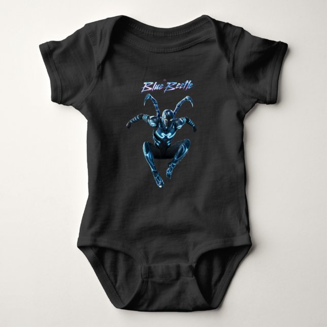 Blauer Käfer Leaping Art Baby Strampler (Vorderseite)