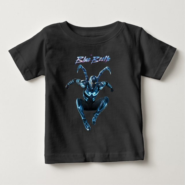 Blauer Käfer Leaping Art Baby T-shirt (Vorderseite)