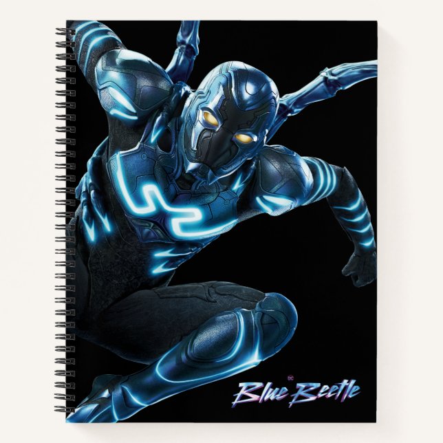 Blauer Käfer Leaping Art Notizbuch (Vorderseite)