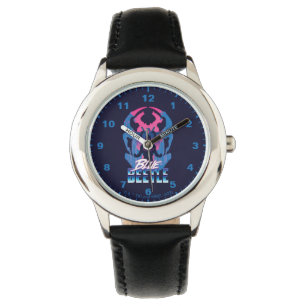 Blauer Käfer Retrowave gegen Grafik Armbanduhr