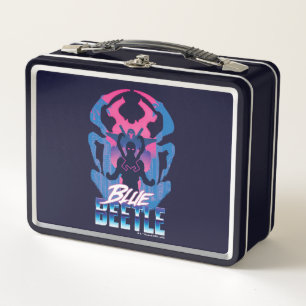 Blauer Käfer Retrowave gegen Grafik Metall Brotdose