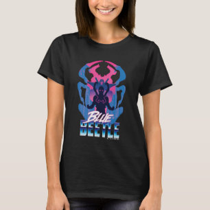 Blauer Käfer Retrowave gegen Grafik T-Shirt