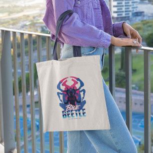 Blauer Käfer Retrowave gegen Grafik Tragetasche