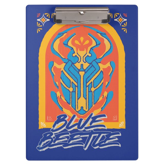 Blauer Käfer Scarab Talavera Graphic Klemmbrett (Vorderseite)