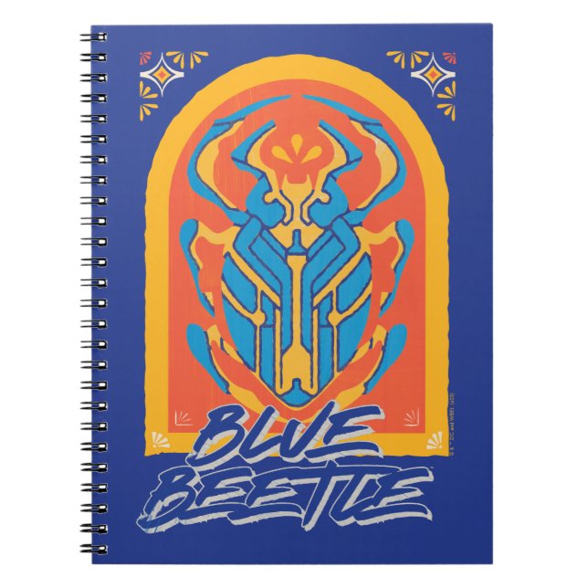 Blauer Käfer Scarab Talavera Graphic Notizblock (Vorderseite)
