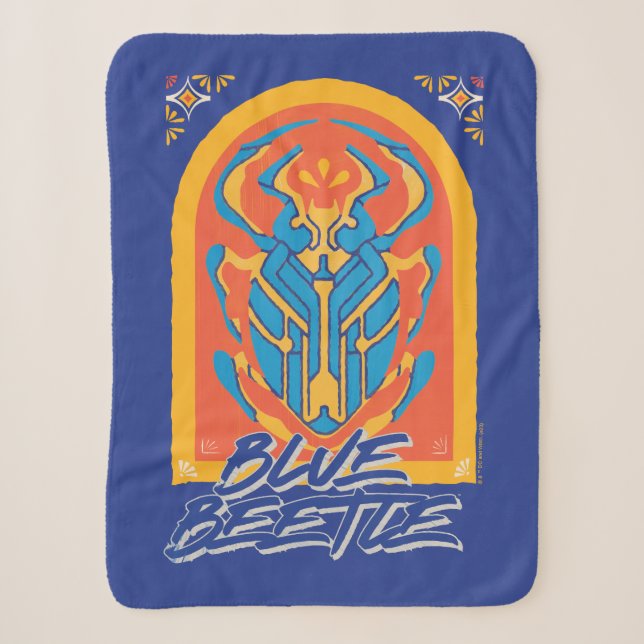 Blauer Käfer Scarab Talavera Graphic Sherpadecke (Vorderseite)