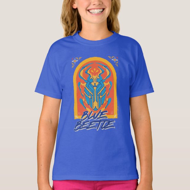 Blauer Käfer Scarab Talavera Graphic T-Shirt (Vorderseite)