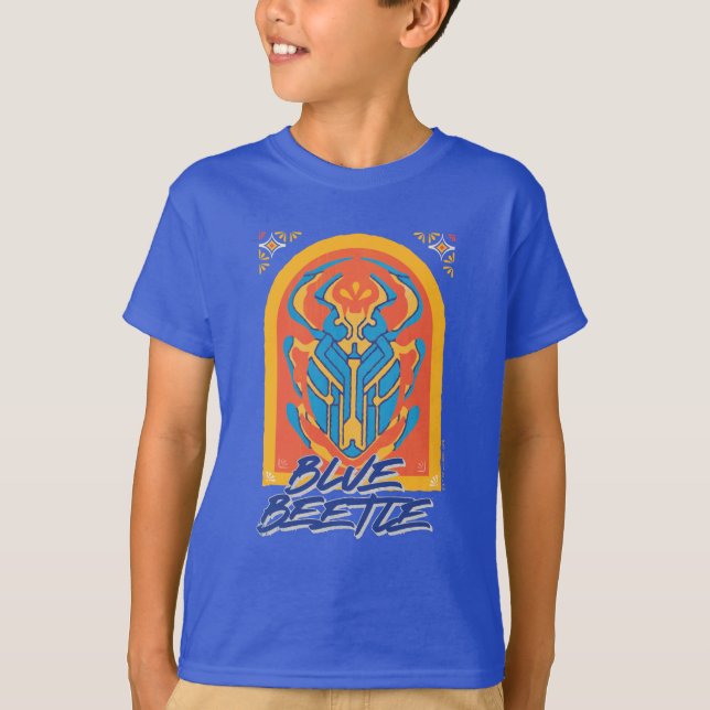 Blauer Käfer Scarab Talavera Graphic T-Shirt (Vorderseite)