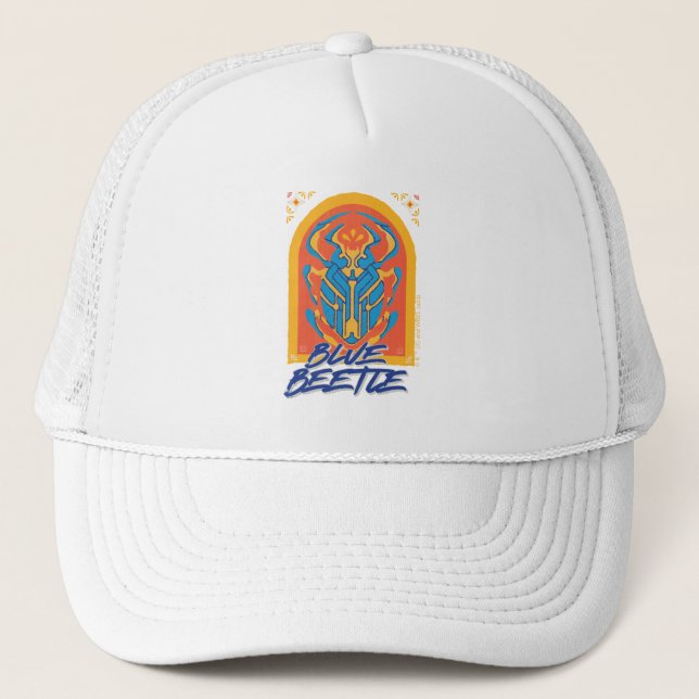 Blauer Käfer Scarab Talavera Graphic Truckerkappe (Vorderseite)