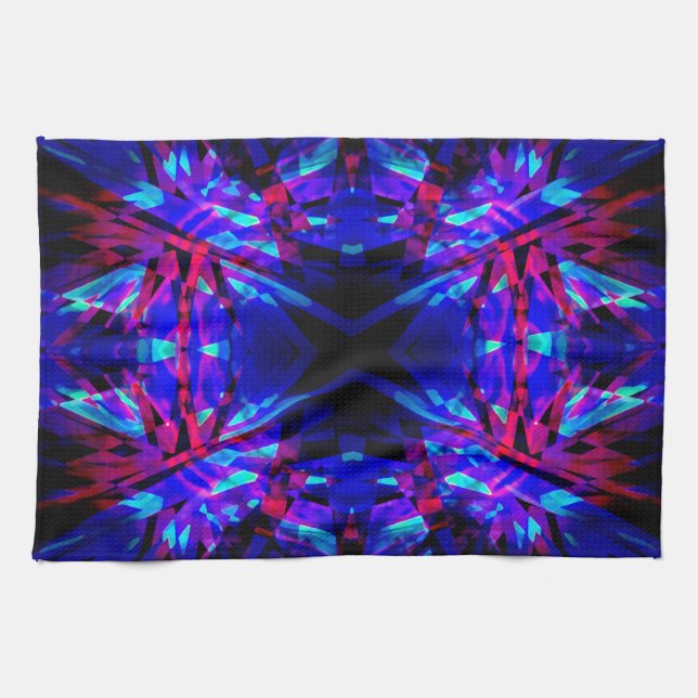 Blauer Kaleidoskop Geschirrtuch (Horizontal)
