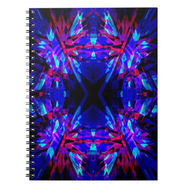 Blauer Kaleidoskop Notizblock (Vorderseite)